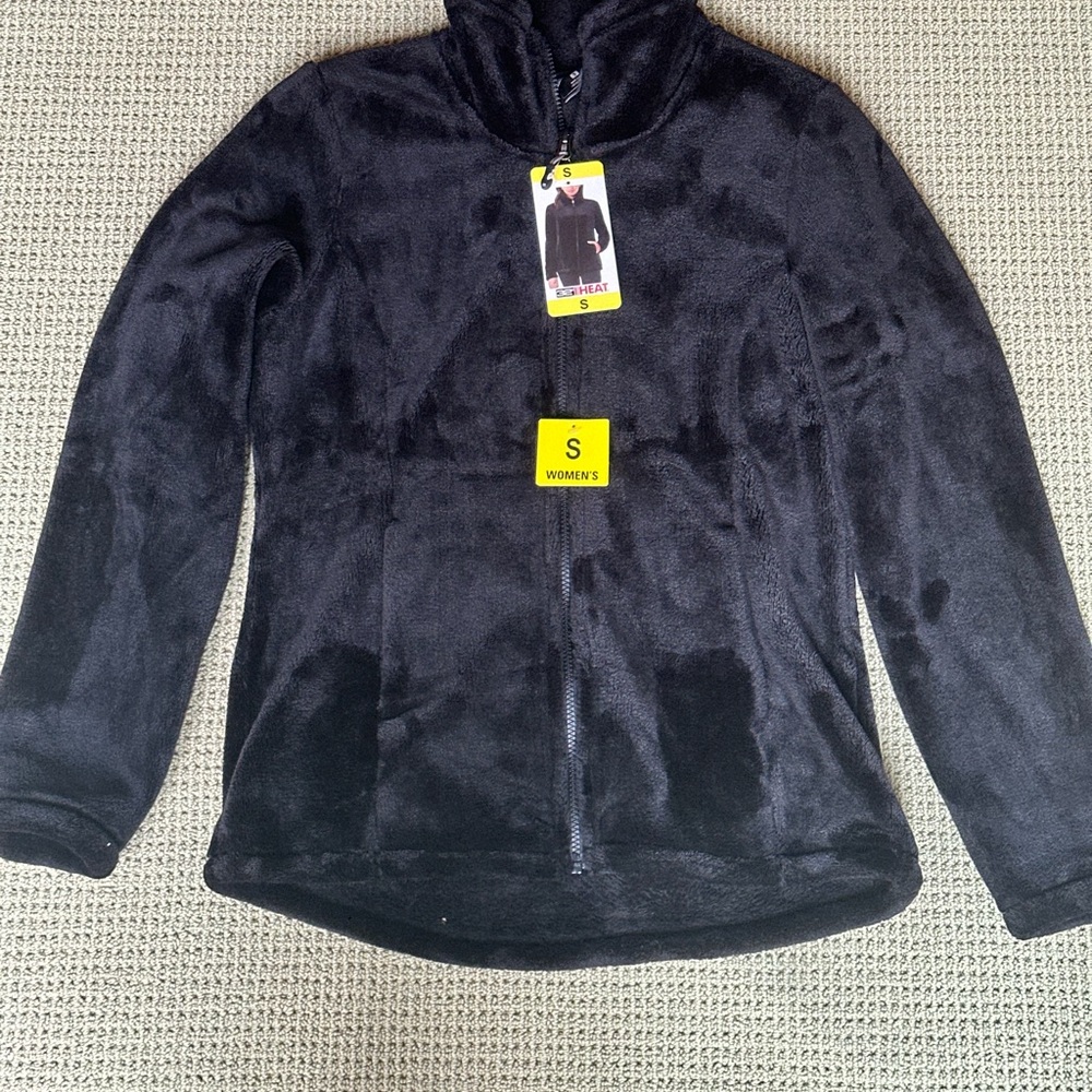 Black Fleece Zip-Up Jacket